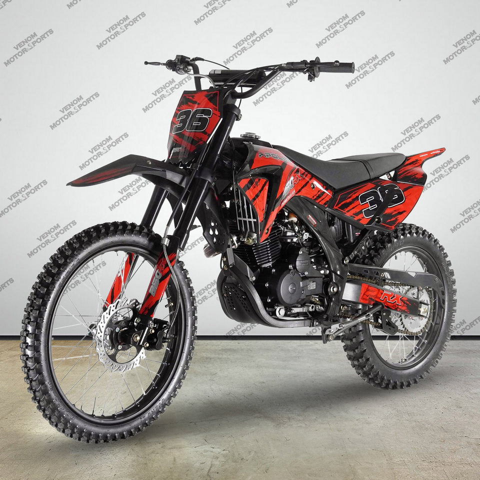 Venom 250cc Dirt Bike | Motocross | 5 Speed | Off Road Red