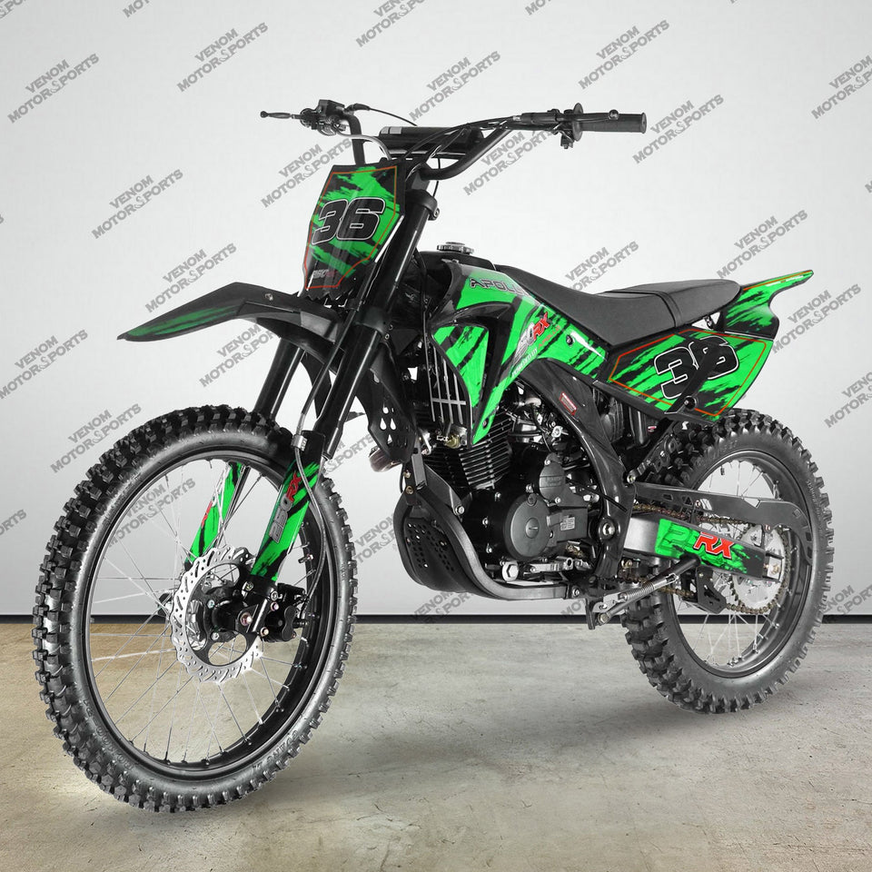 Venom 250cc Dirt Bike | Motocross | 5 Speed | Off Road Green