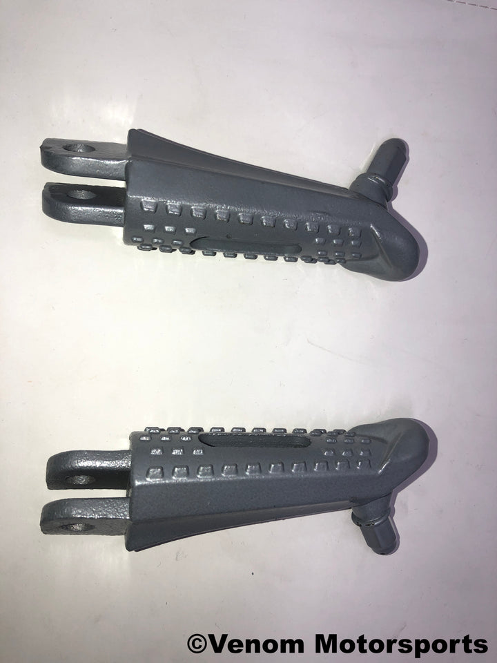 X18 50cc GY6 Motorcycle | Left & Right Foot Pegs (2050034 / 2050035)
