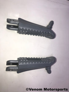 X18 50cc GY6 Motorcycle | Left & Right Foot Pegs (2050034 / 2050035)