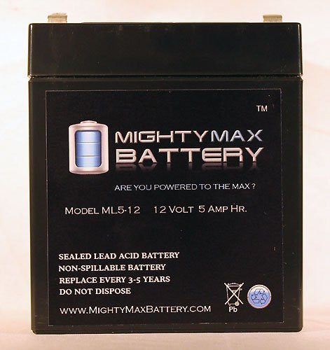 ML5-12 - 12V 5AH UPS Replacement Battery for Venom Pocket Bike X19 110cc 49cc - Mighty Max Battery brand product
