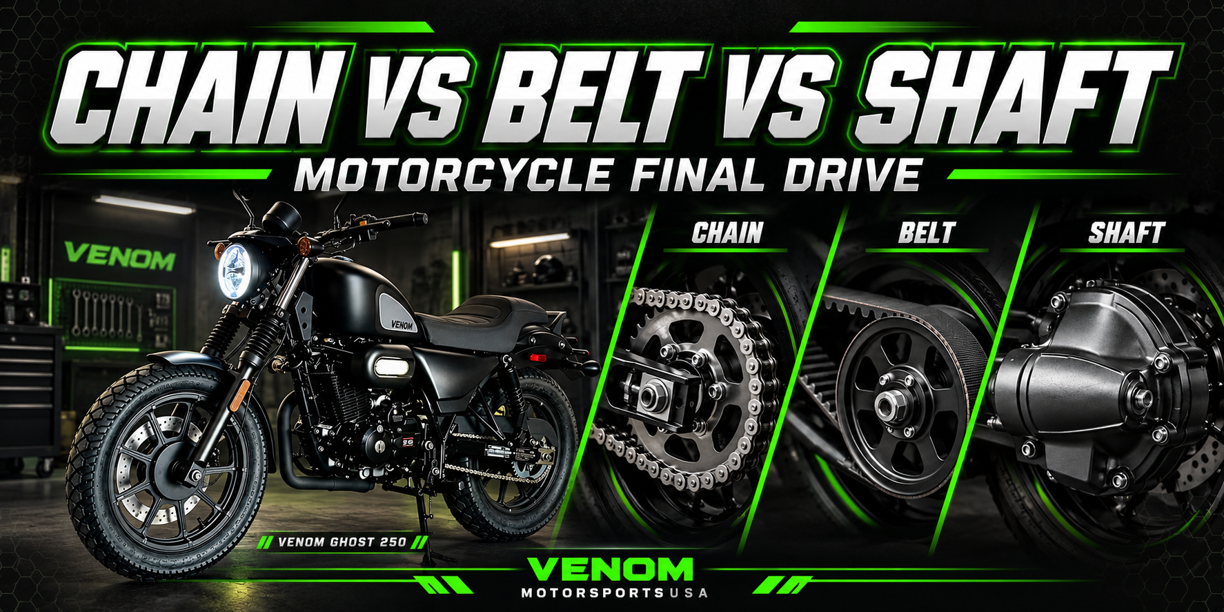 Motorcycle Chain vs Belt vs Shaft: Final Drive Explained