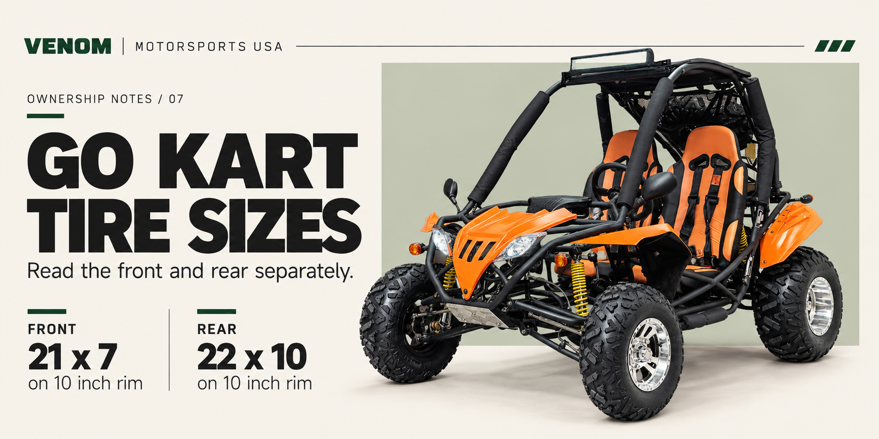 Go Kart Tire Sizes: Why Front and Rear Numbers Can Differ