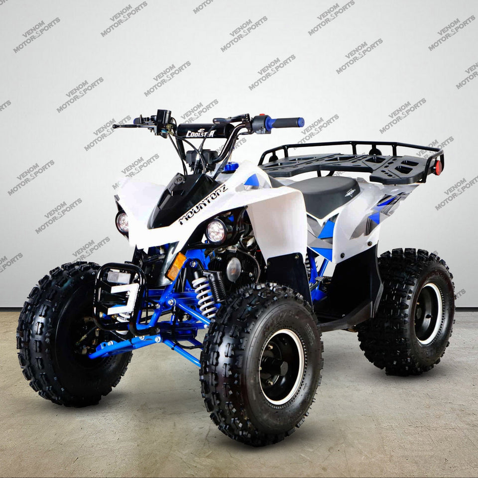Venom Raptor 125cc ATV | Automatic Transmission + Reverse White Blue