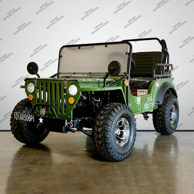Venom 125cc Mini Jeep | Willys Edition | 3-Speed | Off Road Army Green