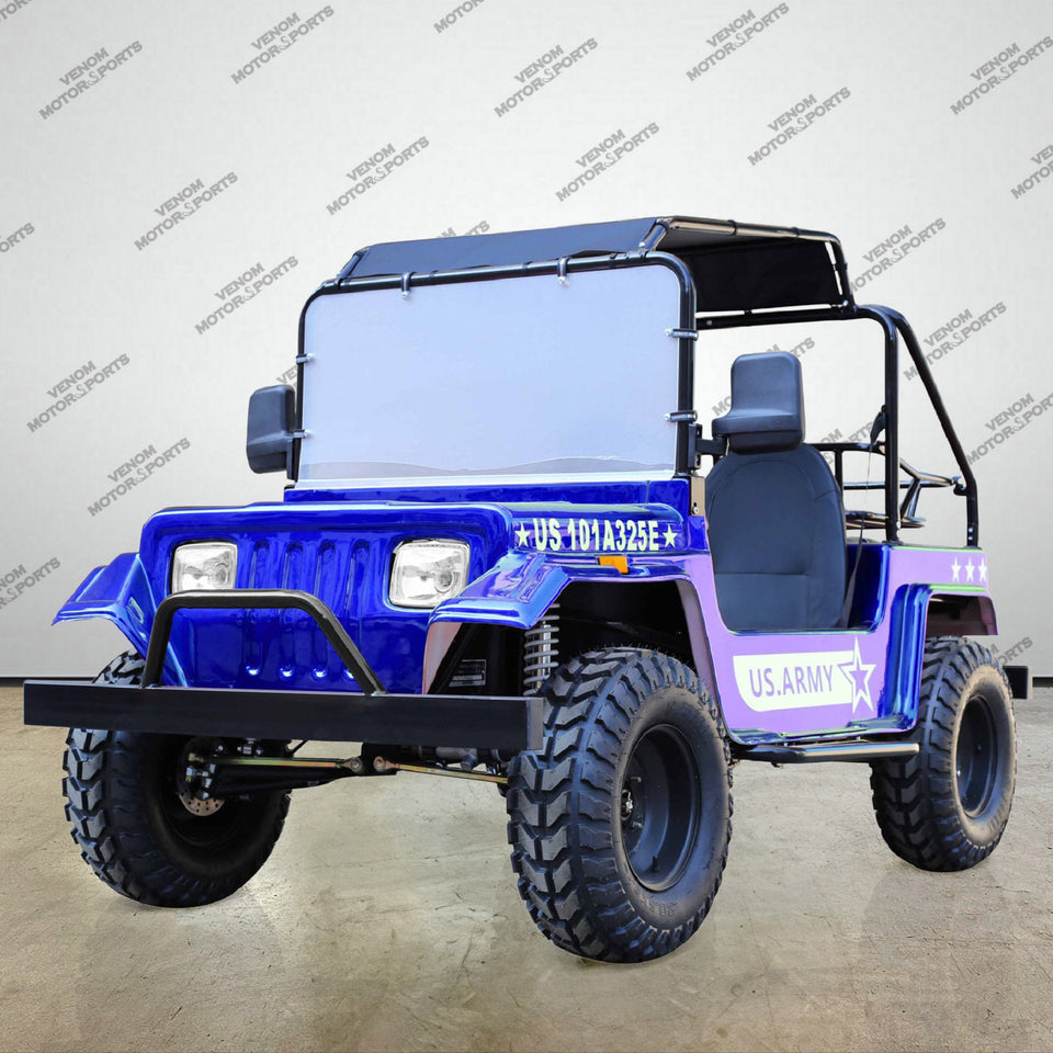 Venom 200cc Mini Jeep | Willys Edition | Full-Size | Automatic Blue