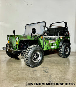 Venom 125cc Mini Jeep | Willys Edition | 3-Speed | Off Road Camo Green