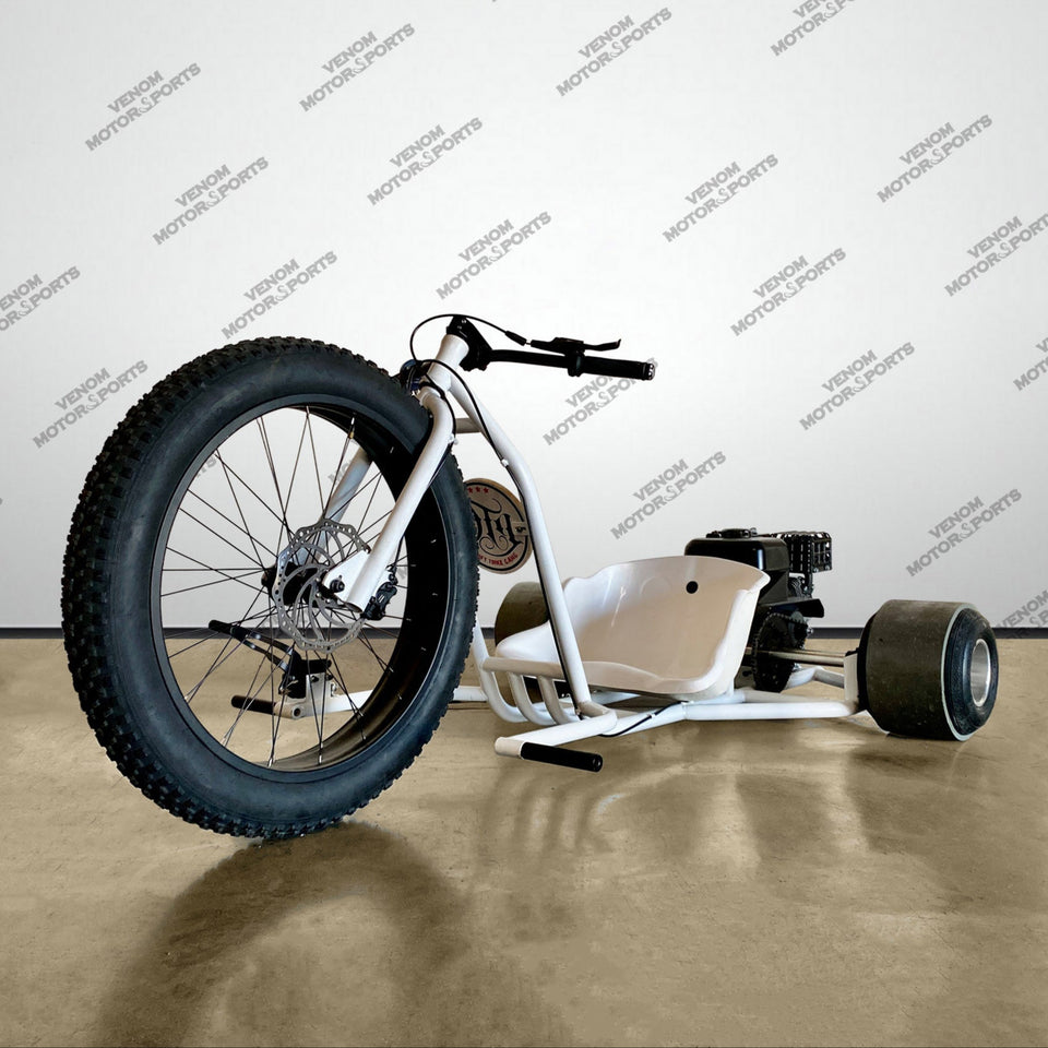 Venom Drift Trike | 200cc | 6.5HP [PRE-ORDER OCTOBER 15TH 2025] White & Black (White Seat)