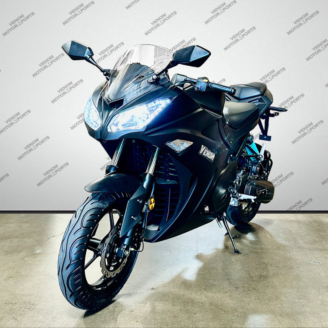 Venom x19 | 200cc Motorcycle | Automatic Motorcycle Black & Blue