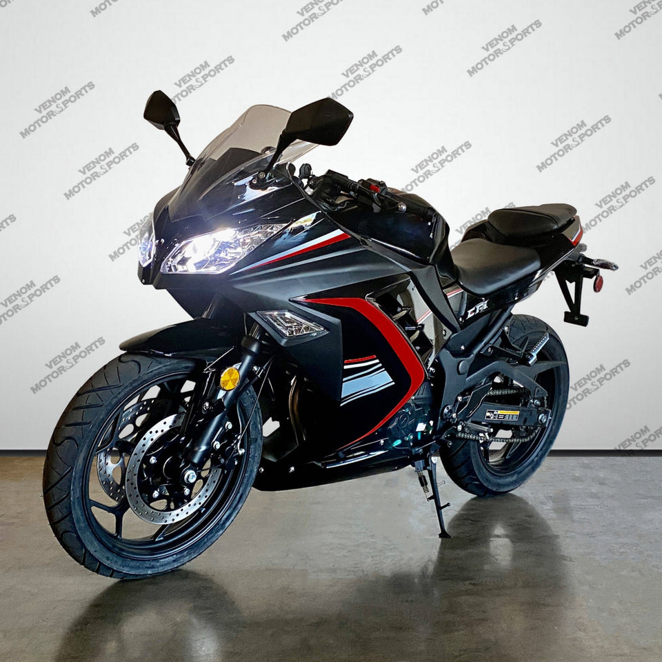 Venom SuperBike | 250cc Motorcycle | Fuel Injected | 6 Speed Black
