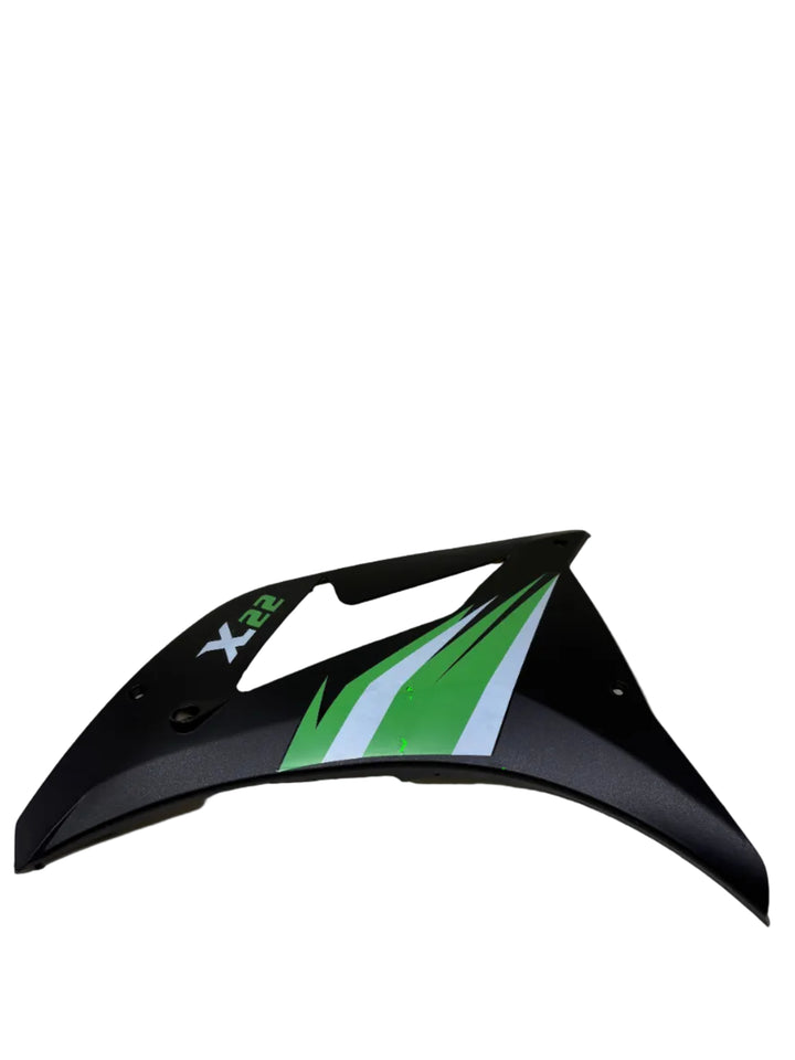 Venom X22 125cc Motorcycle | Left Side Fairing (Black w/ Green Font) (125001004)