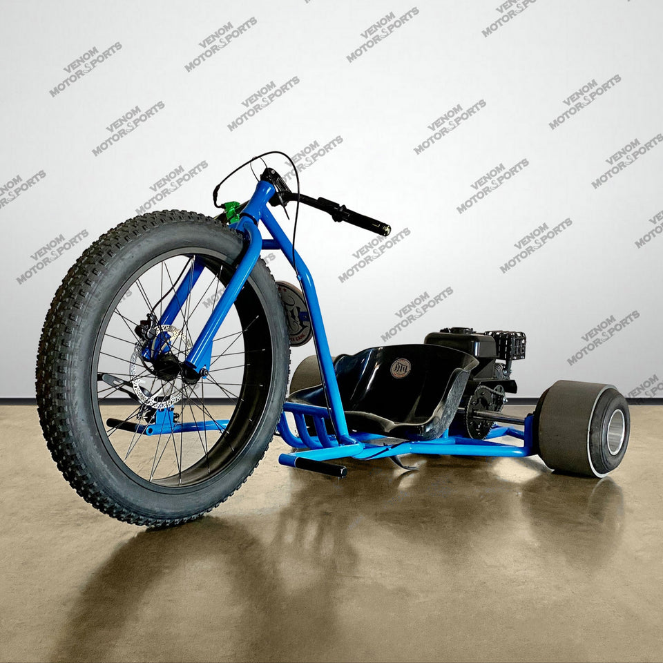 Venom Drift Trike | 200cc | 6.5HP [PRE-ORDER OCTOBER 15TH 2025] Blue & Black (Black Seat)