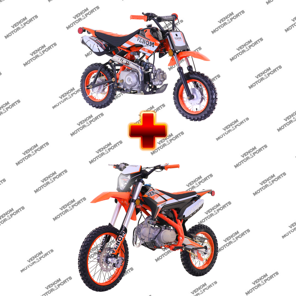 [BUNDLE 2x BIKES] Venom MX70 Dirt Bike + Venom Thunder 125cc Dirt Bike