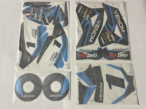 1600w Pro Electric Dirt Bike 48v | Decal Kit (307600010) Blue Black White