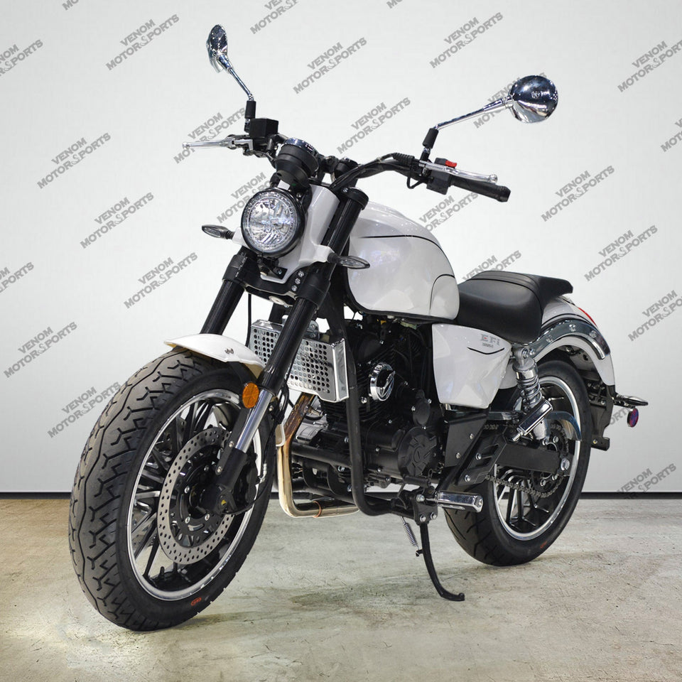 Venom Cruiser | 250cc Chopper | Fuel-Injected | 6-Speed White