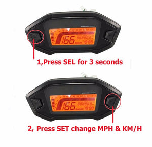 Venom X20 + X21RS Motorcycle Digital Speedometer Odometer & Tachometer