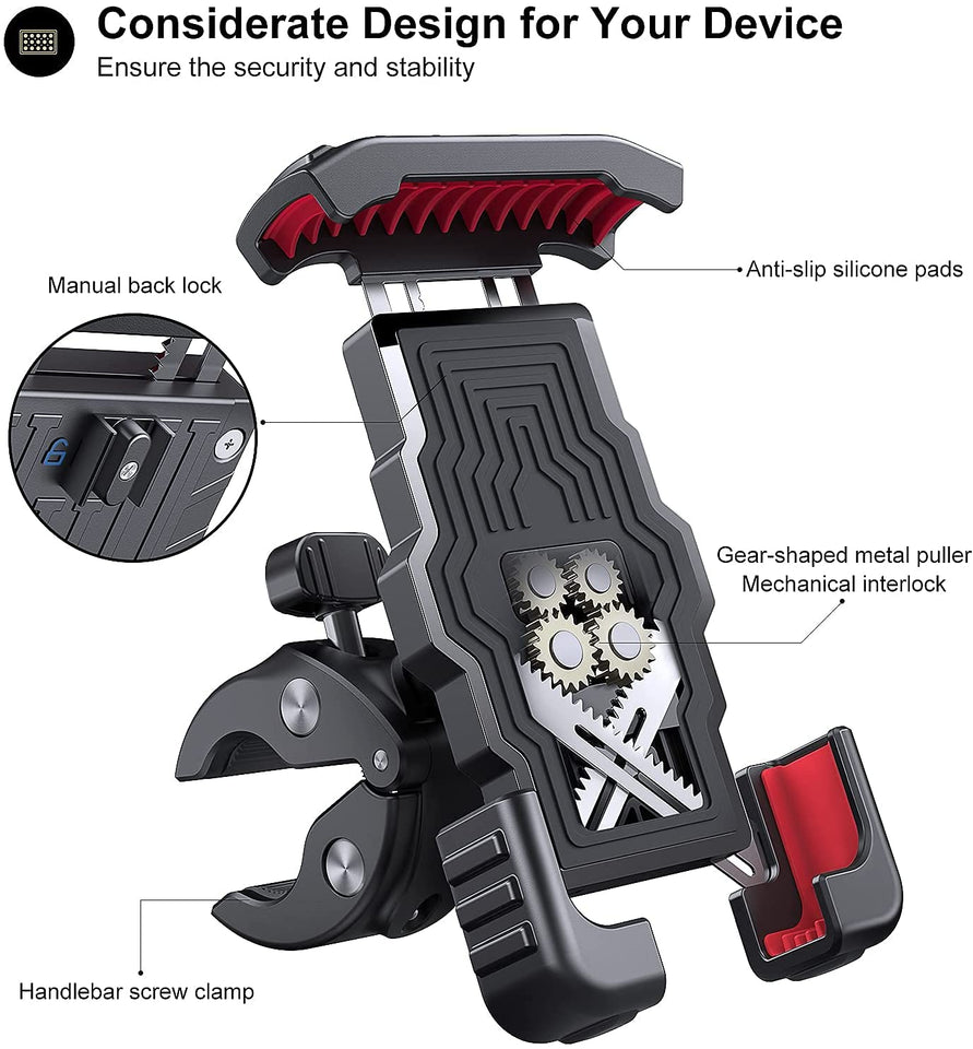 Venom Heavy-Duty Phone Holder | Fits all 50cc-250cc Motorcycles