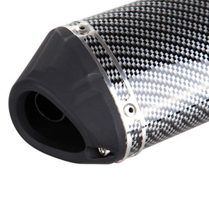 Carbon Fiber 38mm Motorcycle Scooter Exhaust Muffler Pipe W/ Movable Silencer