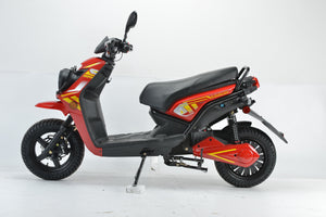 Boom 2000w 72v Electric Moped Scooter BD576Z side view red