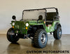 Venom 125cc Mini Jeep | Willys Edition | 3-Speed | Off Road Army Green