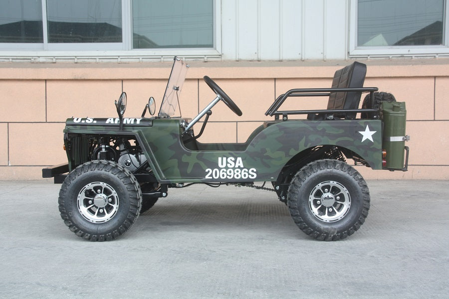 Thunderbird 125cc Mini Jeep | Willys Edition | PAZ125-1 | 3-Speed Camo Green