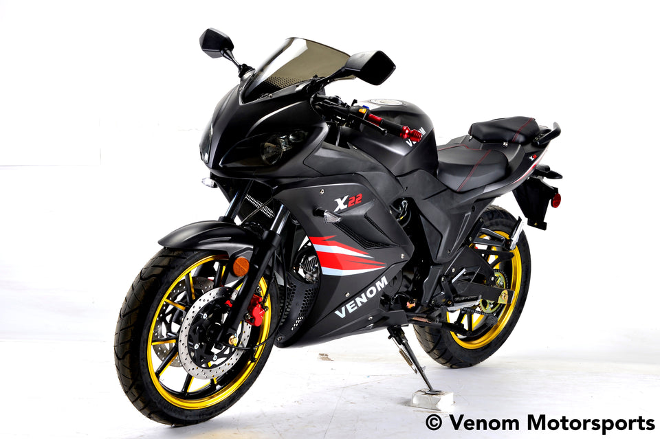 Venom x22-S | 125cc Ninja Motorcycle | 4-Speed Matte Black