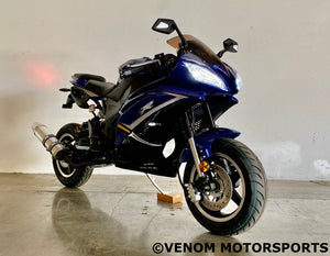 Venom x18R 200cc Motorcycle | Automatic Transmission Blue