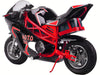MotoTec 36v 500w Electric Pocket Bike GT  rear view red