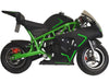 40cc 4 Stroke Premium Pocket Bike - M2 Matte Black - Green Frame 6 months Replacement Parts Warranty ($0)