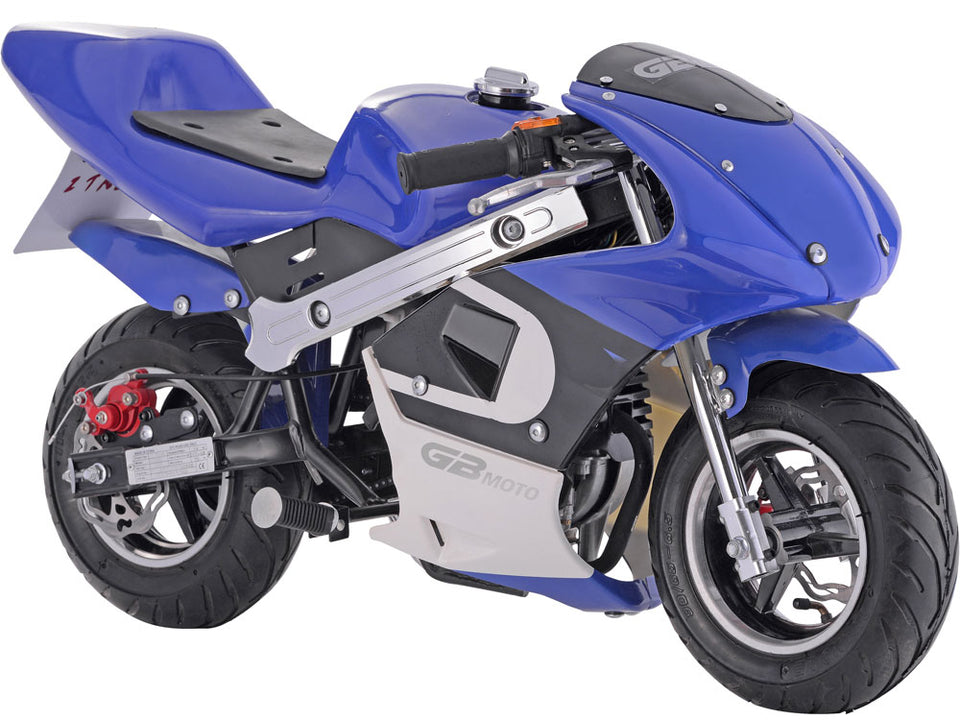 40cc Mini Pocket Bike 4 Stroke - M5 Blue 6 months Replacement Parts Warranty ($0)
