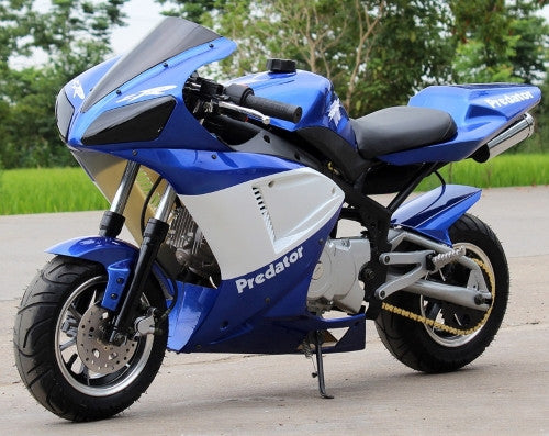 110cc Venom x7 Super Pocket Bike - Predator Blue 6mth replacement parts ($0) No ($0)